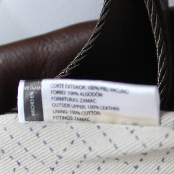 Pikolinos brown MNA 161  leather cotton lining  shoulder bag 10"x10.5" unisex - Picture 7 of 9